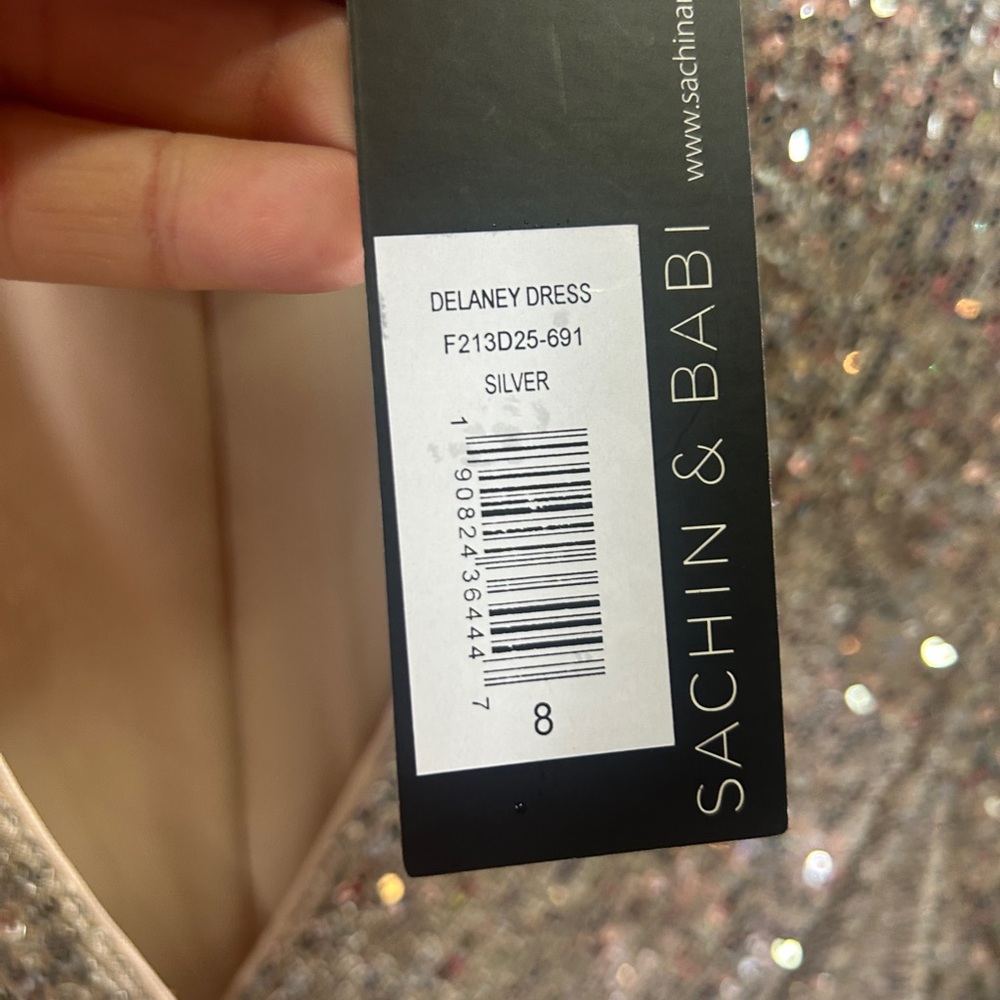 Sachin + Babi Silver Sequin Abigail Dress - Picture 5 of 6